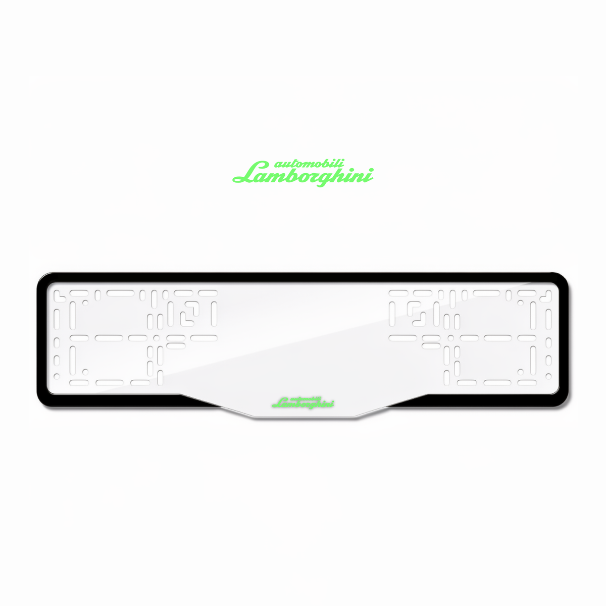 Cadres de plaque d'immatriculation Lamborghini Automobili - Vert néon - GLASS