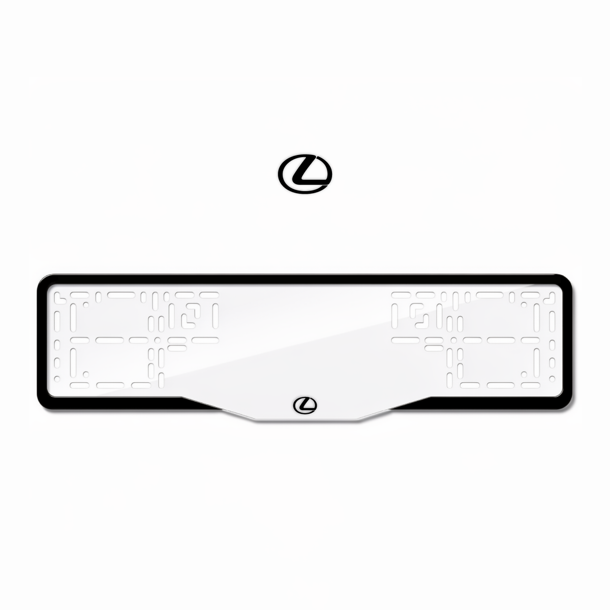 Cadres de plaque d'immatriculation Lexus Logo - Noir - GLASS