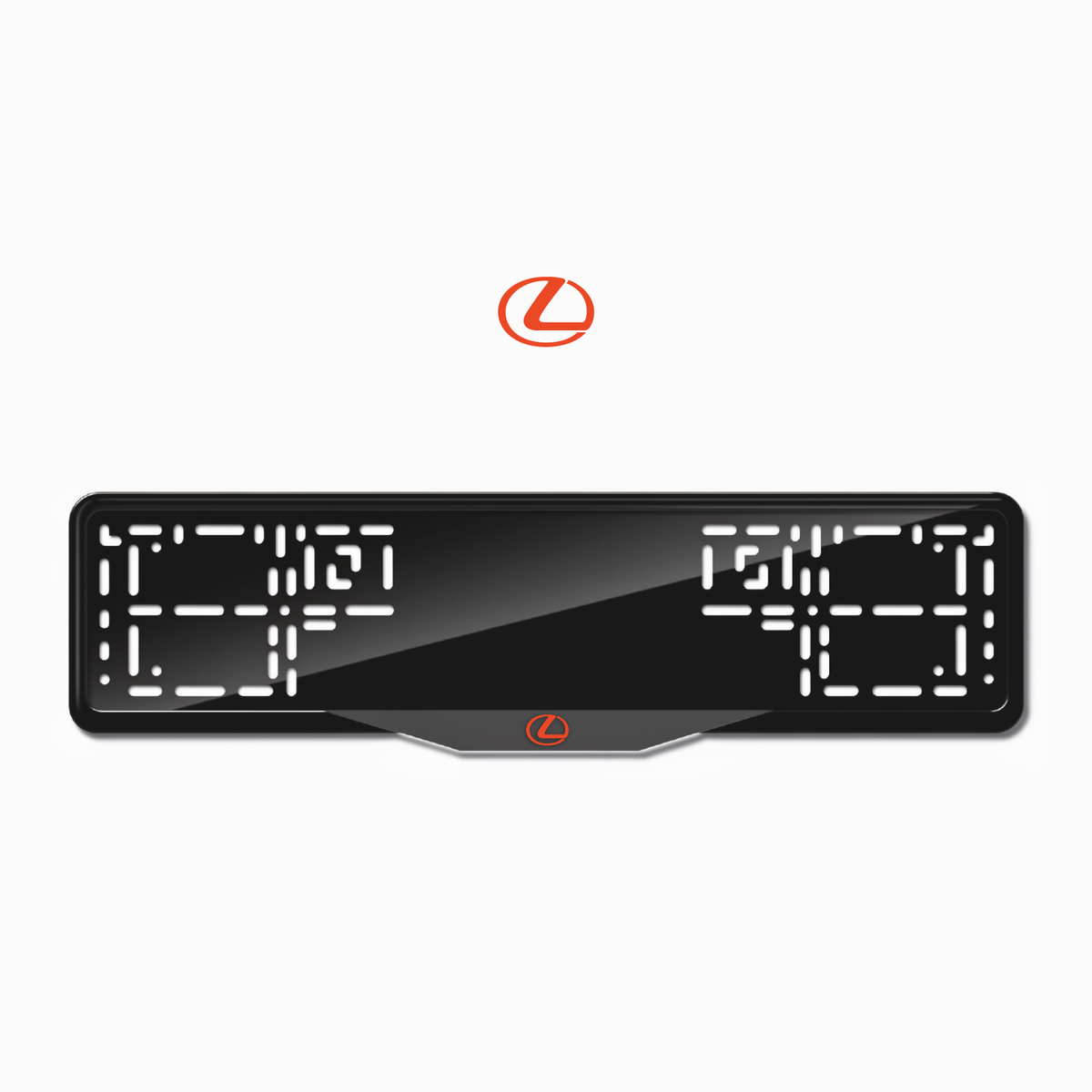 Cadres de plaque d'immatriculation Lexus Logo - Rouge - SATIN
