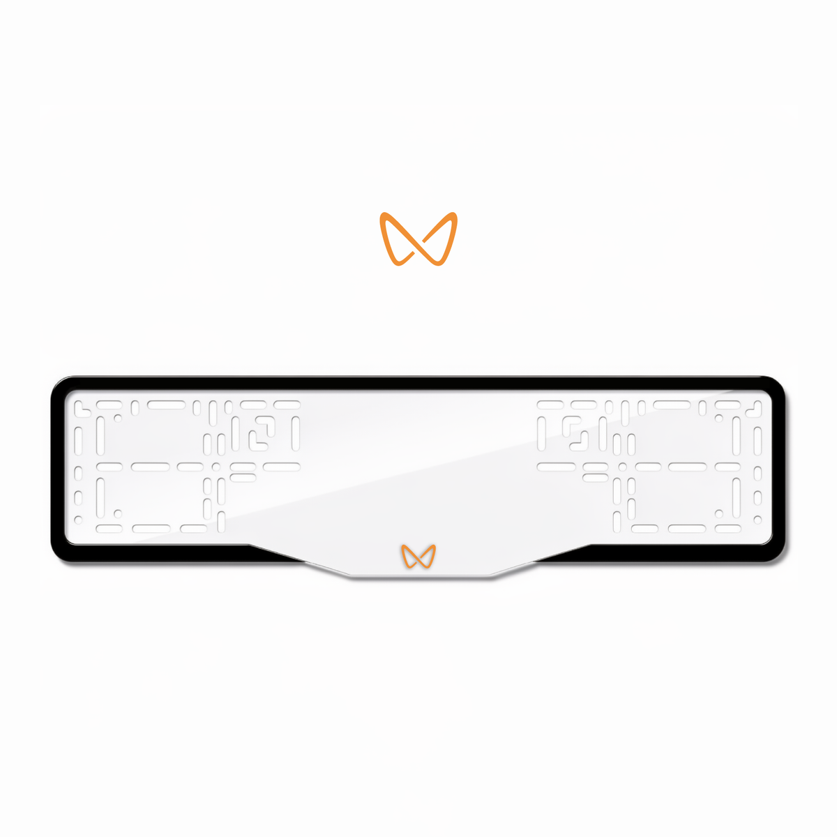 Cadres de plaque d'immatriculation Mahindra Logo - Orange Hermès - GLASS