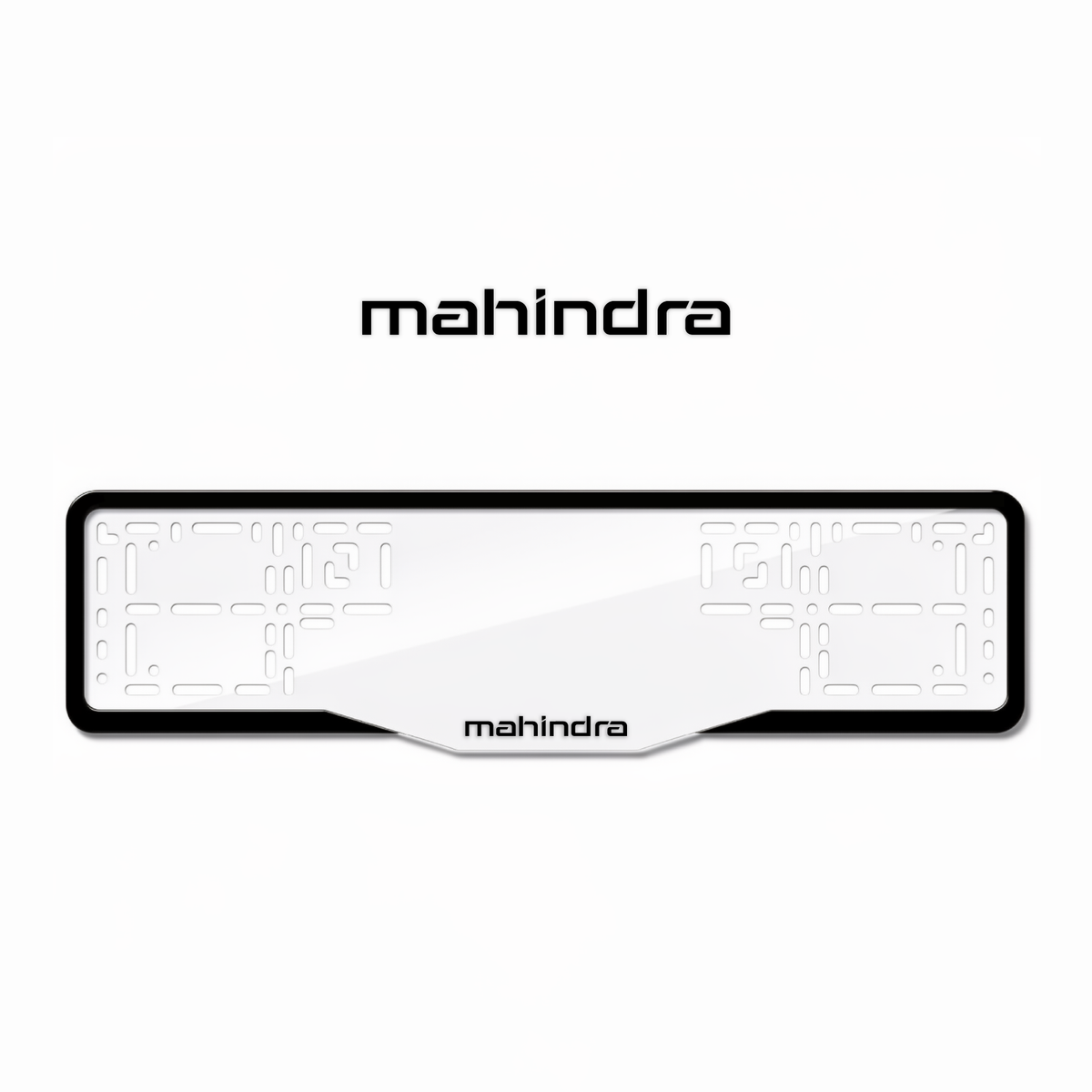 Cadres de plaque d'immatriculation Mahindra - Noir - GLASS