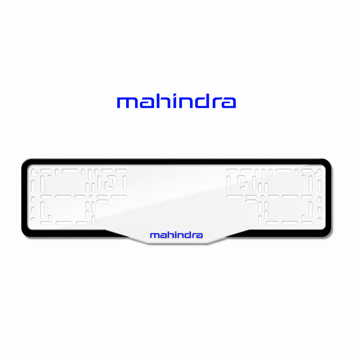 Cadres de plaque d'immatriculation Mahindra - Bleu - GLASS