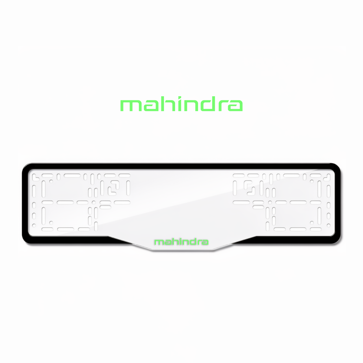Cadres de plaque d'immatriculation Mahindra - Vert néon - GLASS