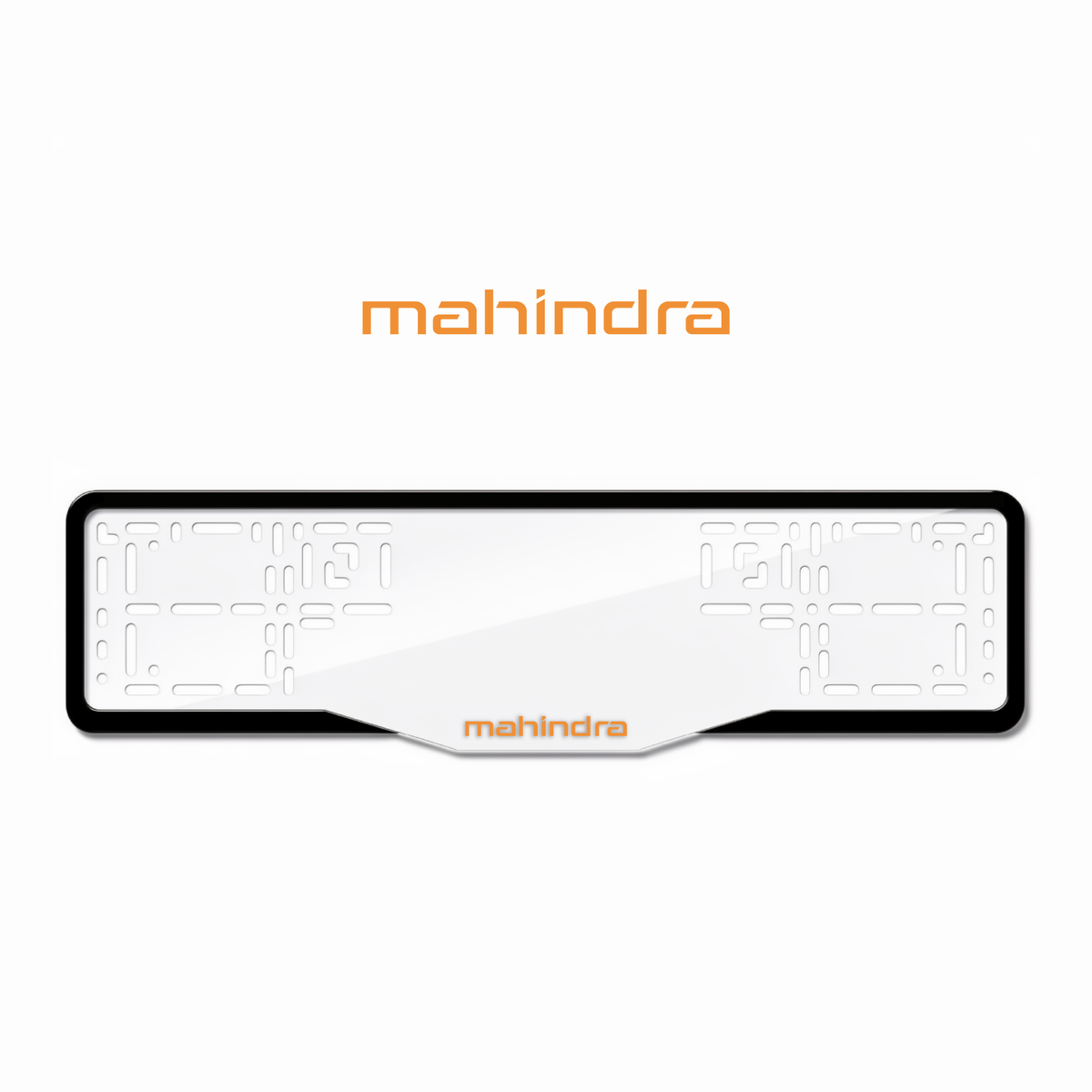 Cadres de plaque d'immatriculation Mahindra - Orange Hermès - GLASS