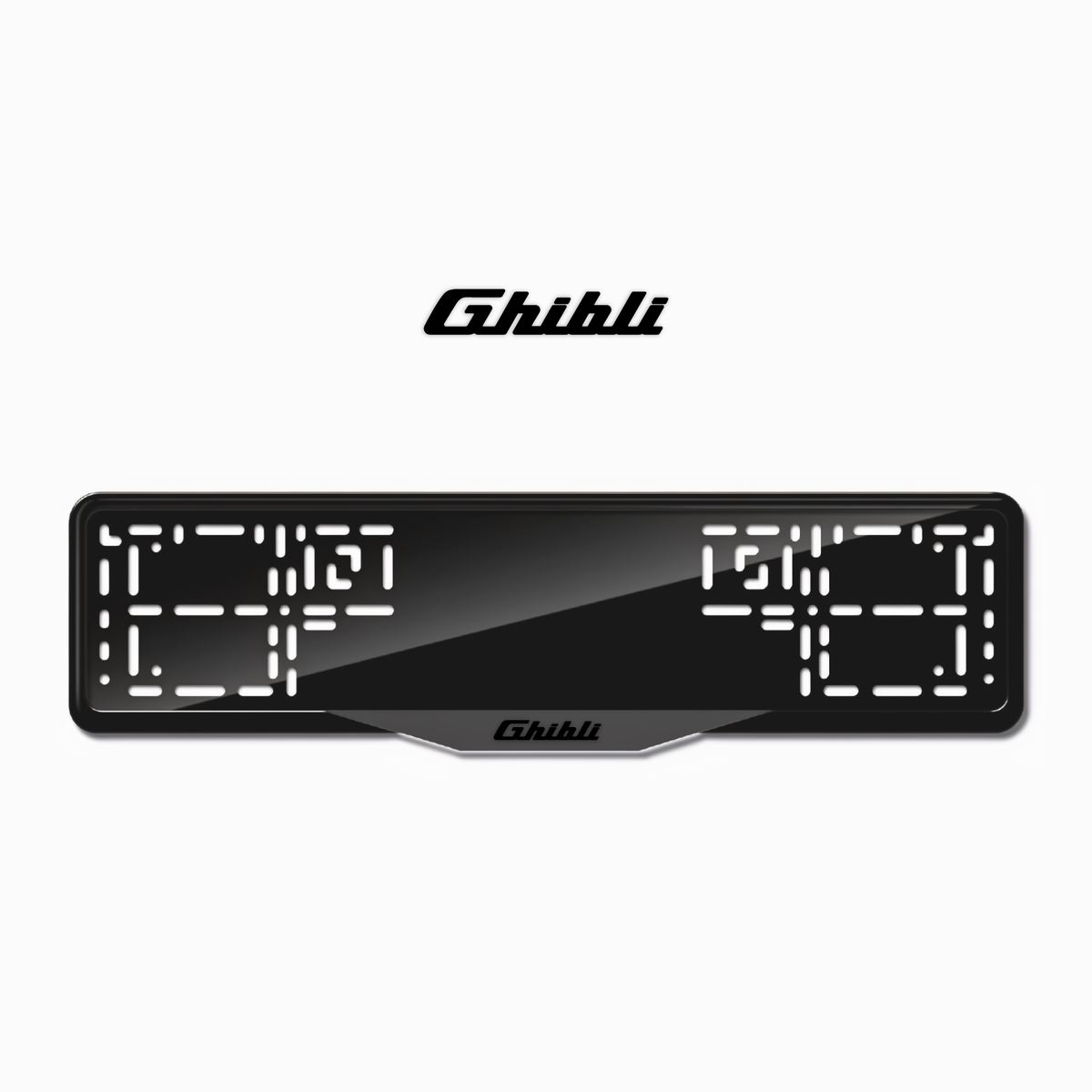 Cadres de plaque d'immatriculation Ghibli - Noir - SATIN