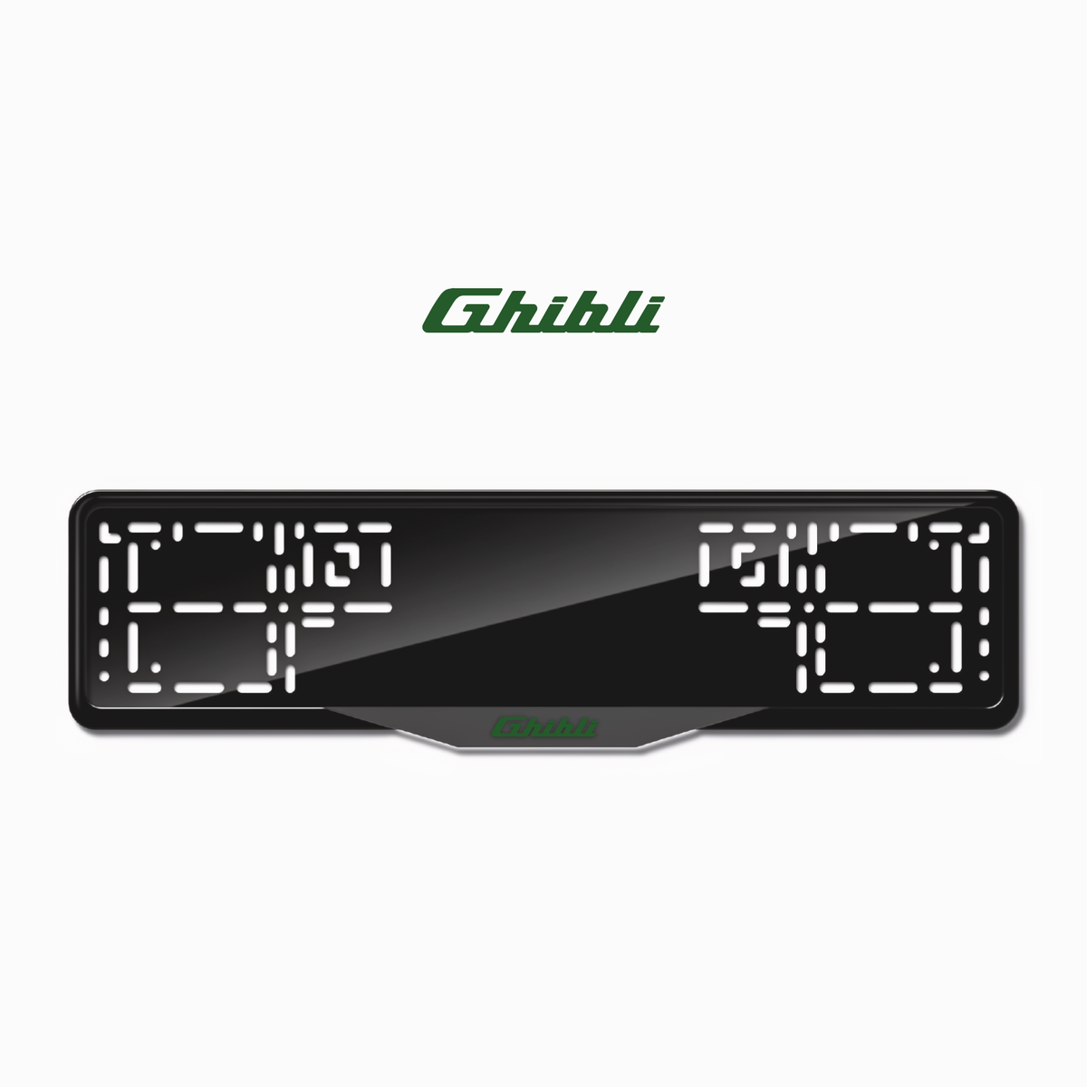 Cadres de plaque d'immatriculation Ghibli - Vert - SATIN