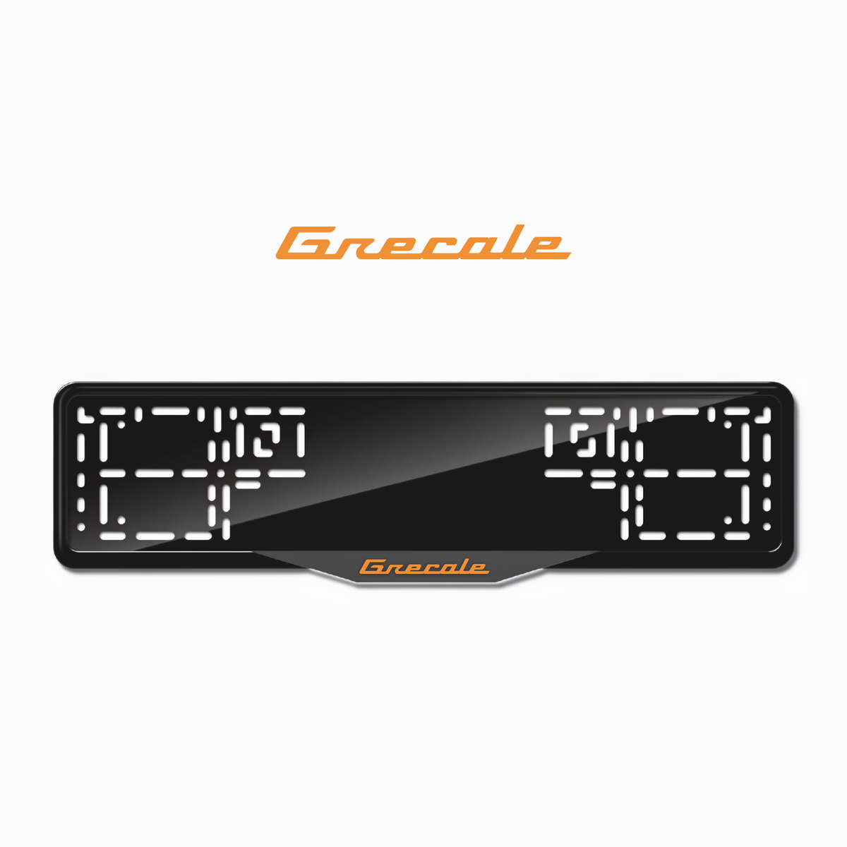 Cadres de plaque d'immatriculation Grecale - Orange Hermès - SATIN