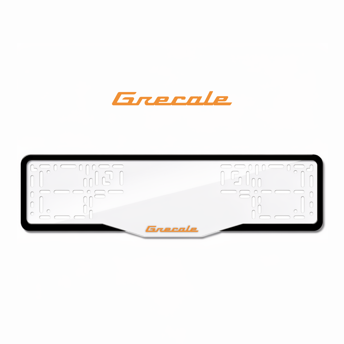 Cadres de plaque d'immatriculation Grecale - Orange Hermès - GLASS