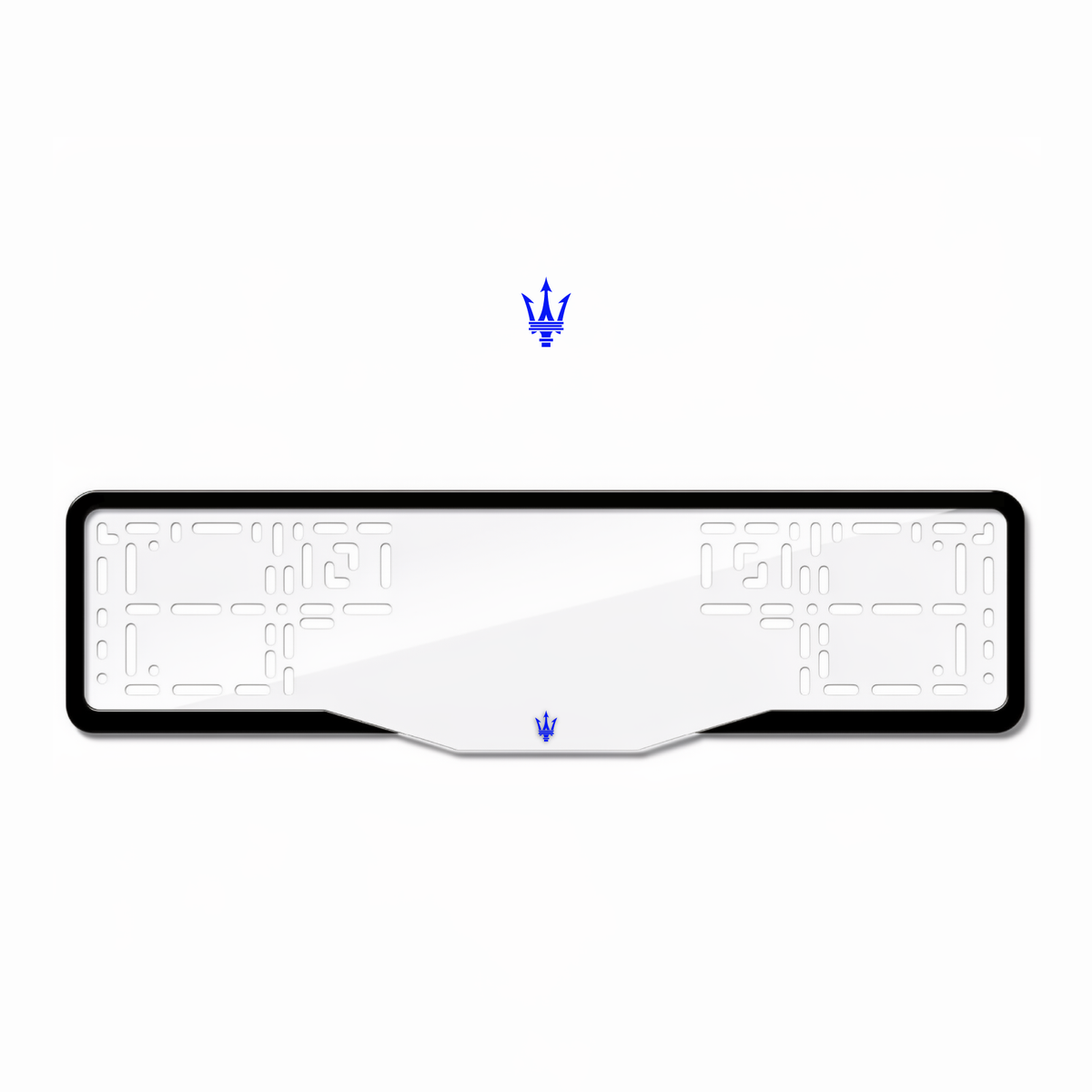 Cadres de plaque d'immatriculation Maserati Logo - Bleu - GLASS