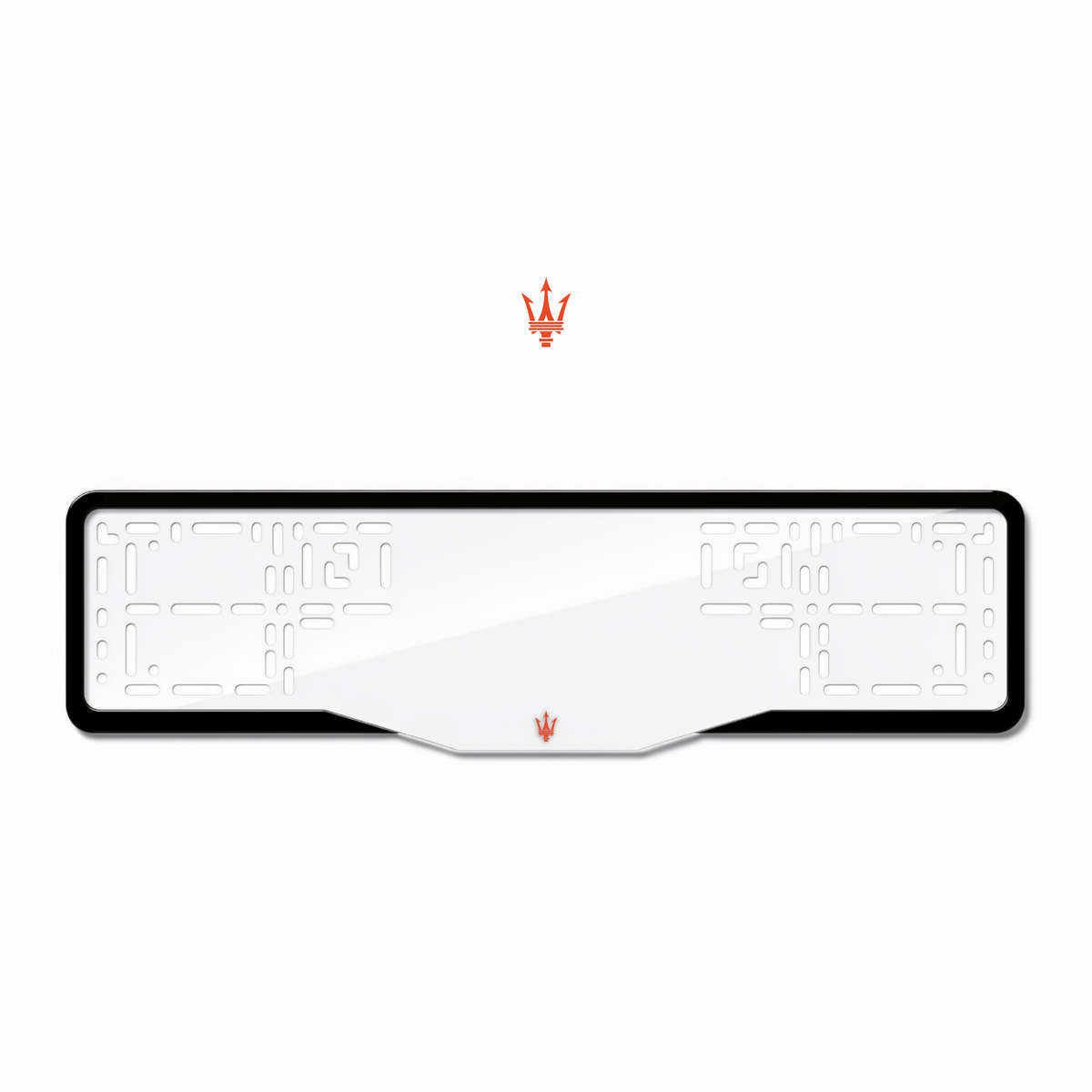 Cadres de plaque d'immatriculation Maserati Logo - Rouge - GLASS