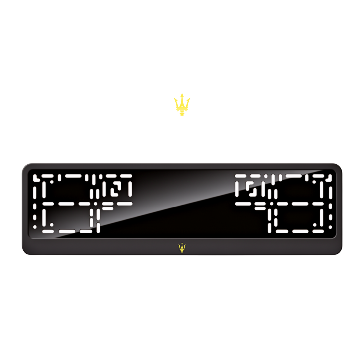 Cadres de plaque d'immatriculation Maserati Logo - Jaune - CLASSIC