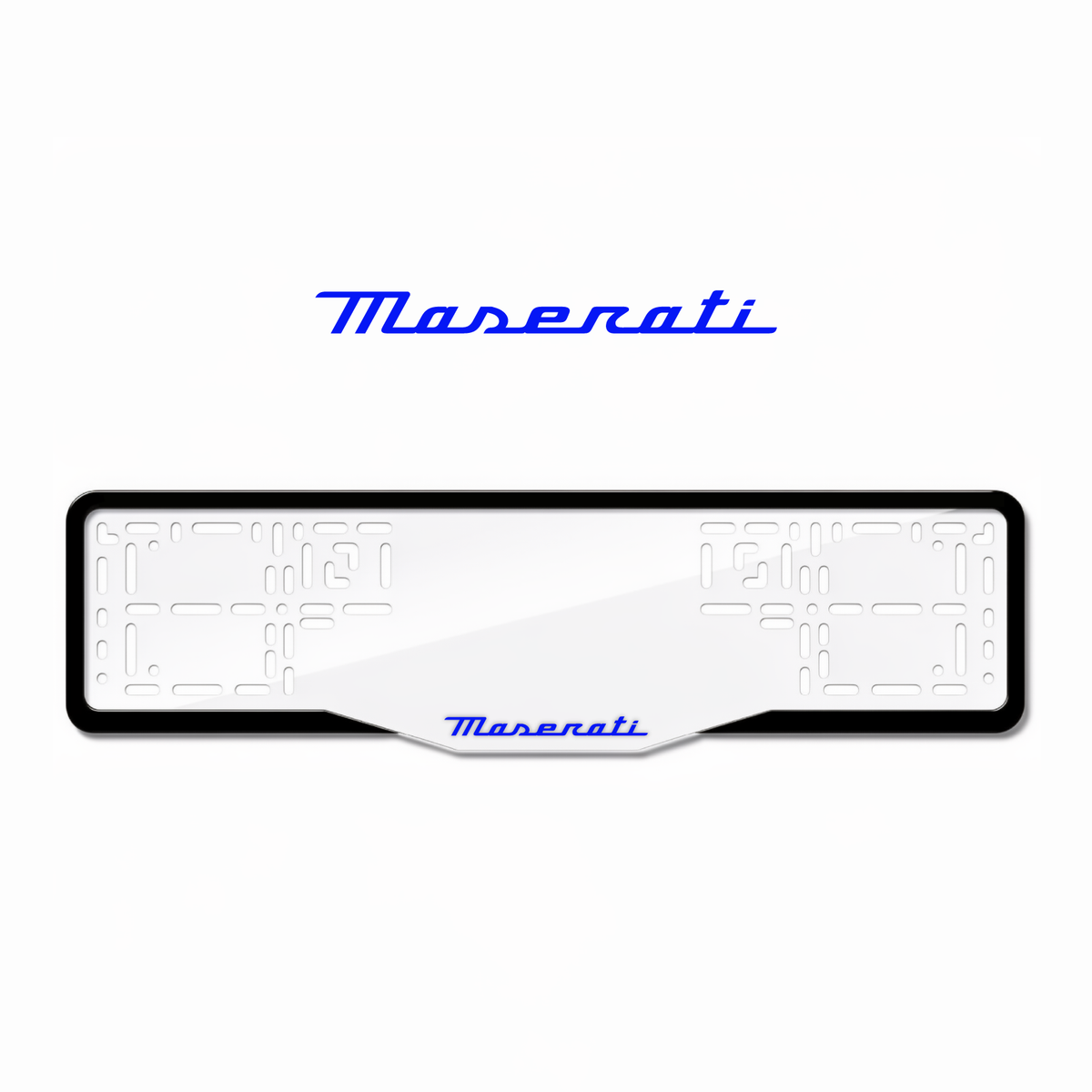 Cadres de plaque d'immatriculation Maserati - Bleu - GLASS