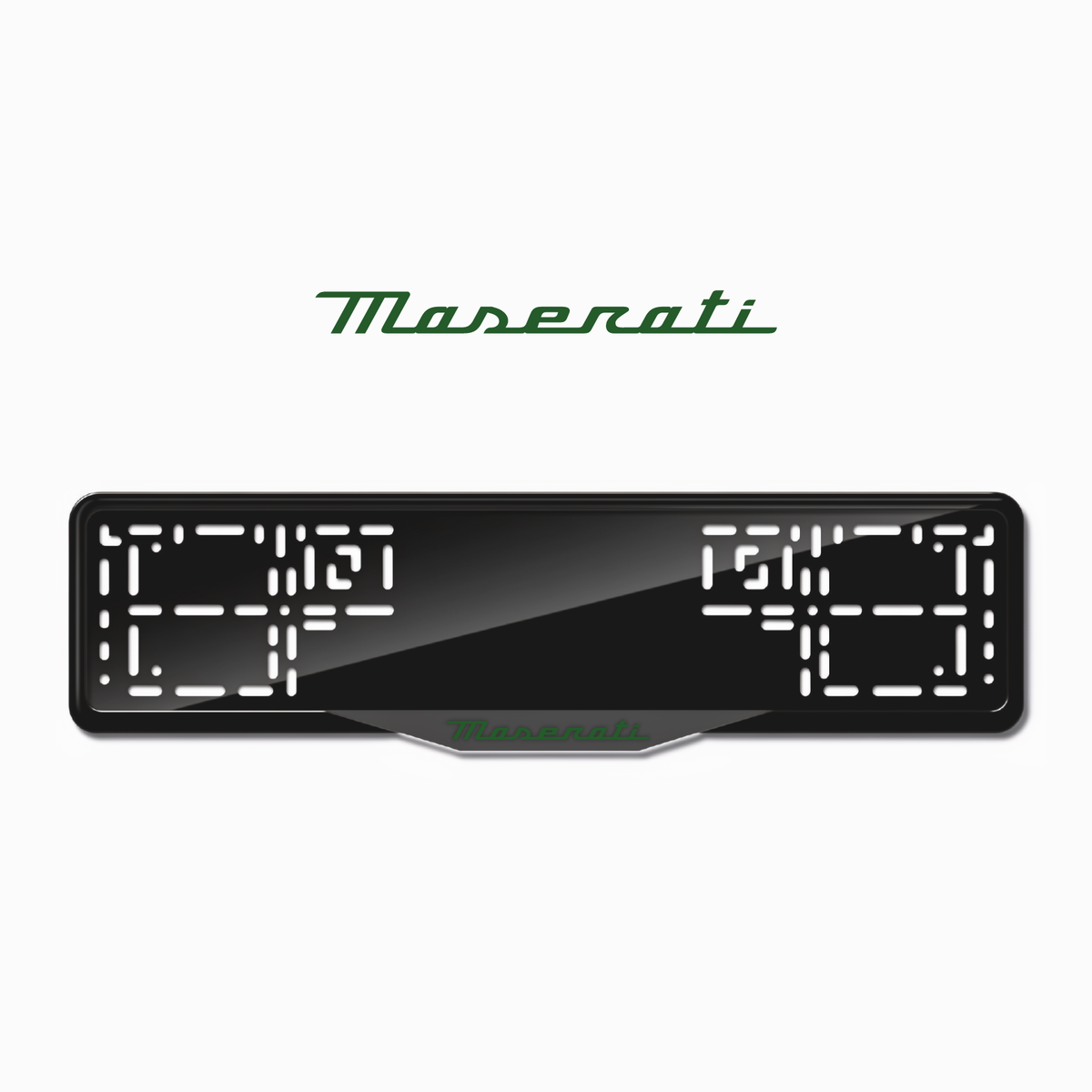 Cadres de plaque d'immatriculation Maserati - Vert - SATIN