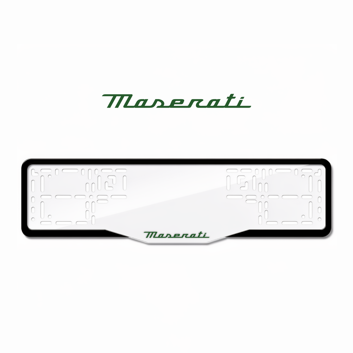 Cadres de plaque d'immatriculation Maserati - Vert - GLASS