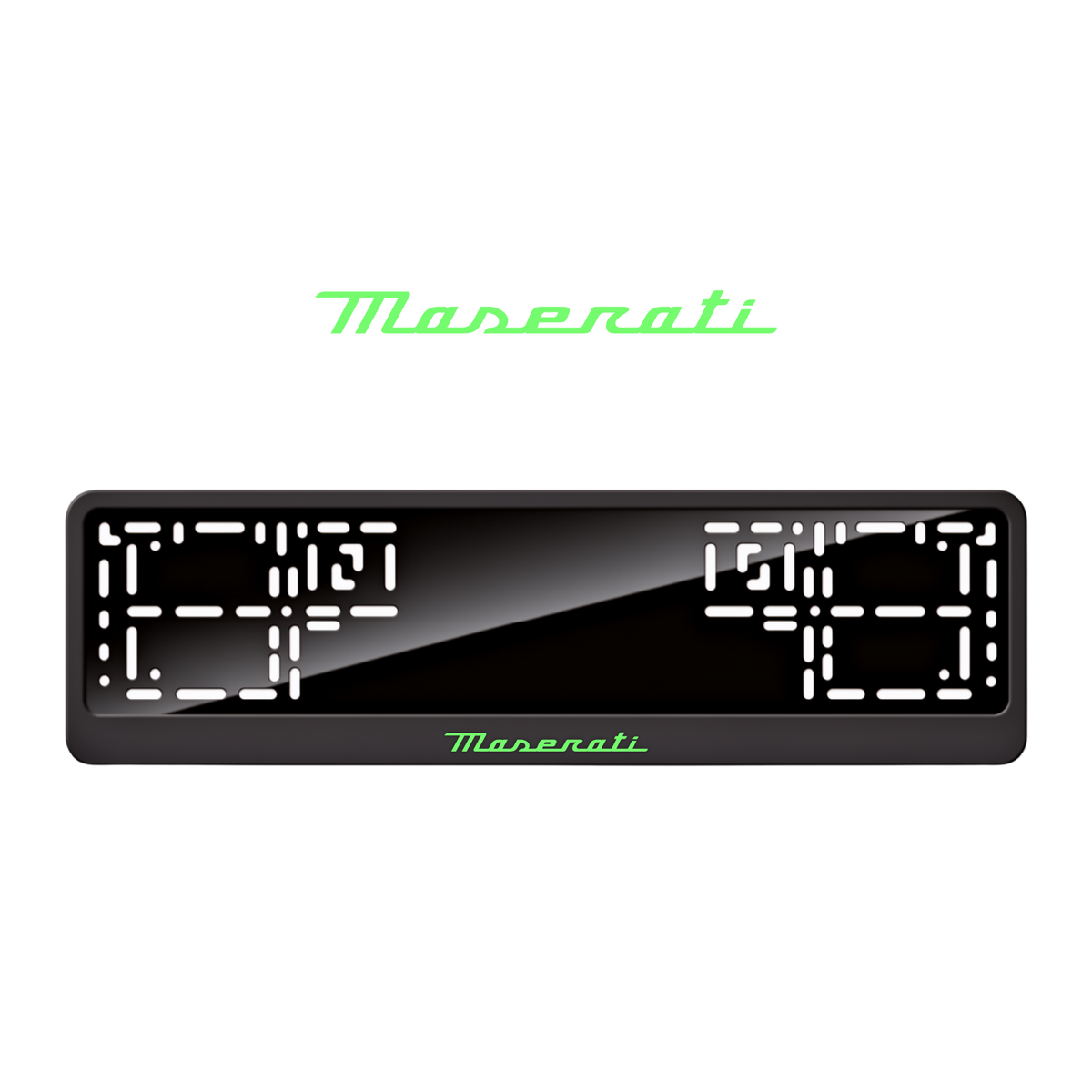 Cadres de plaque d'immatriculation Maserati - Vert néon - CLASSIC