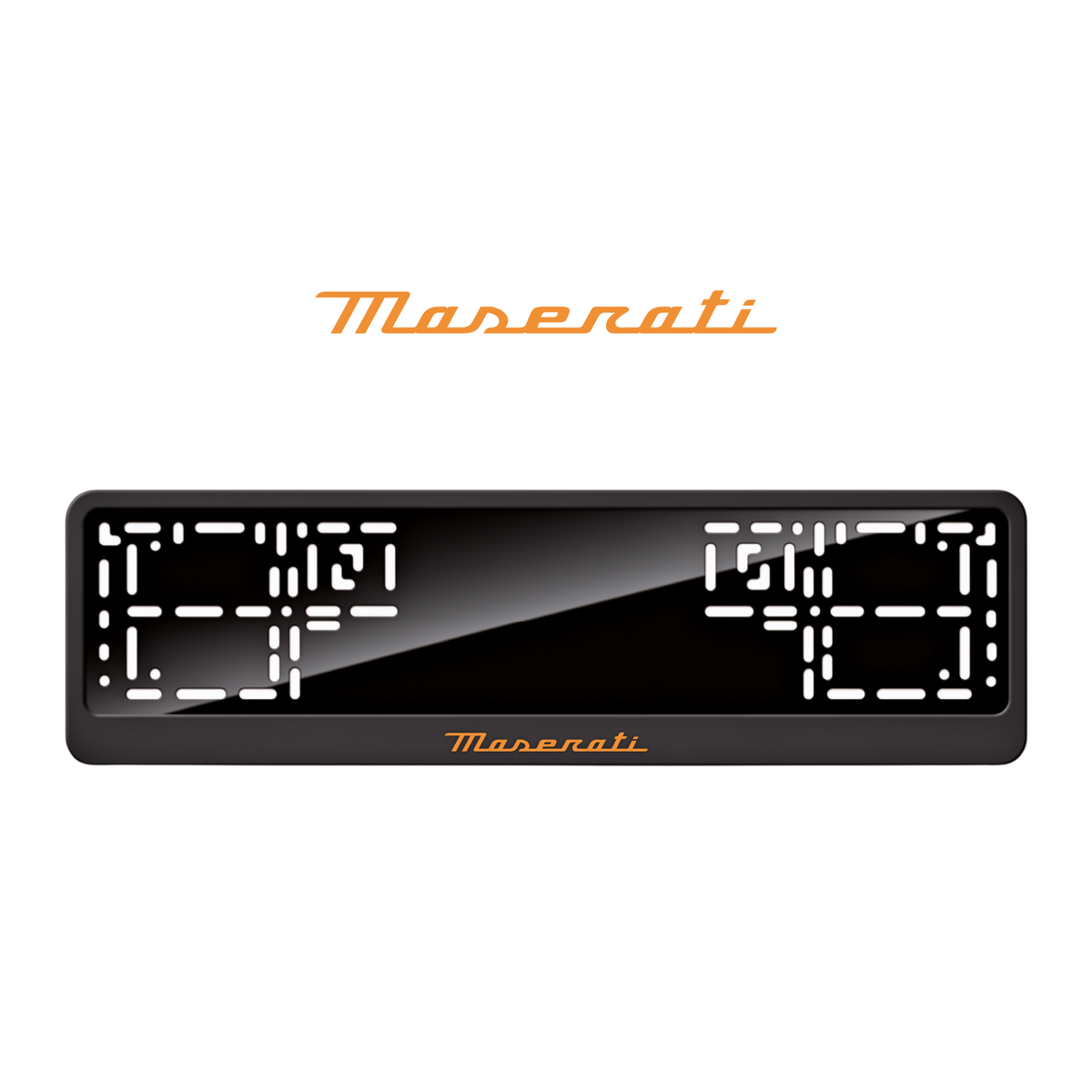 Cadres de plaque d'immatriculation Maserati - Orange Hermès - CLASSIC
