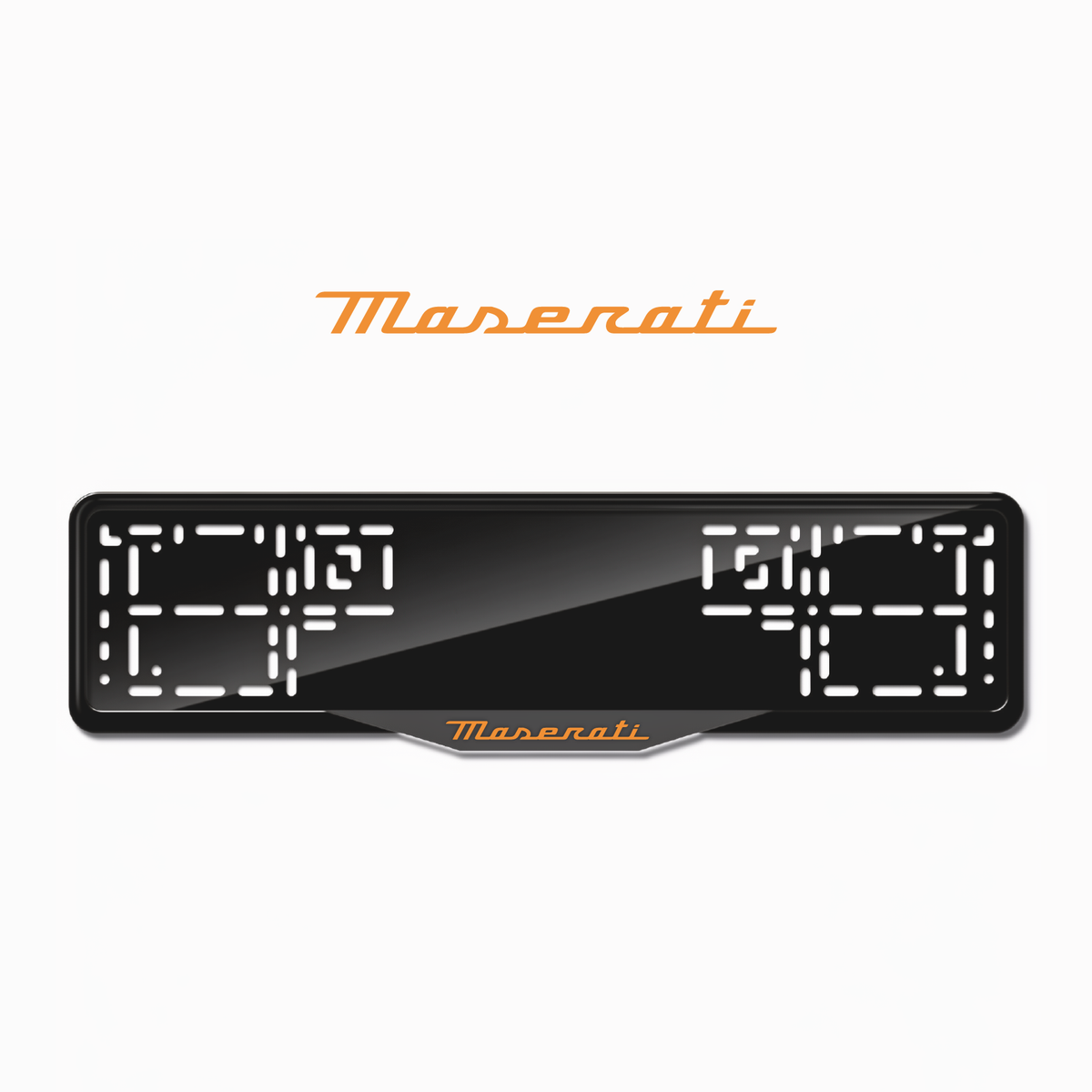 Cadres de plaque d'immatriculation Maserati - Orange Hermès - SATIN