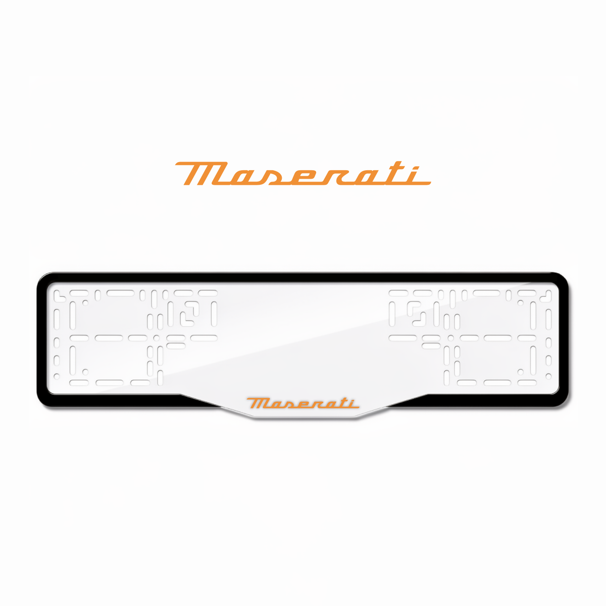 Cadres de plaque d'immatriculation Maserati - Orange Hermès - GLASS