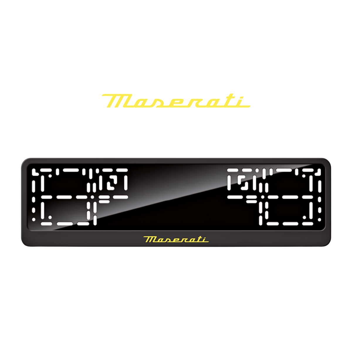Cadres de plaque d'immatriculation Maserati - Jaune - CLASSIC