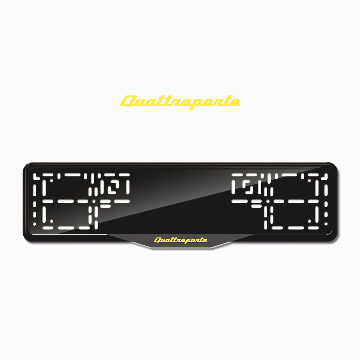 Cadres de plaque d'immatriculation Quattroporte - Jaune - SATIN