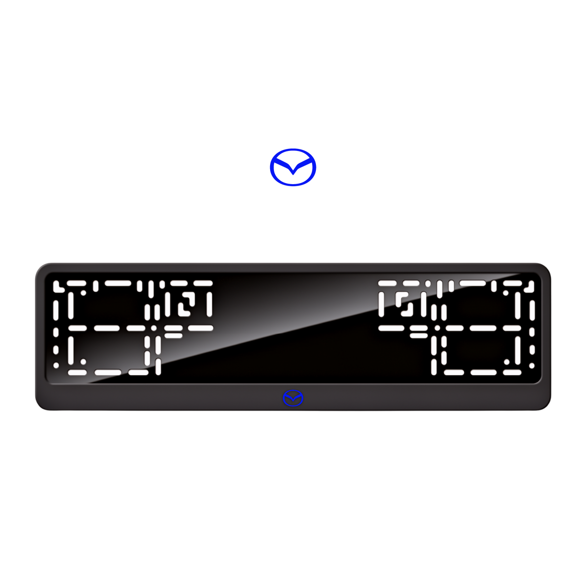 Cadres de plaque d'immatriculation Mazda Logo - Bleu - CLASSIC