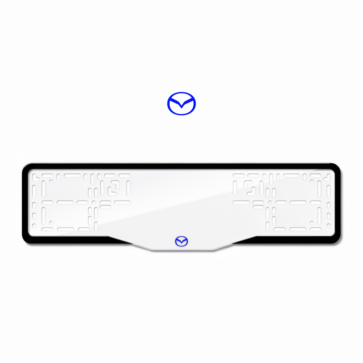 Cadres de plaque d'immatriculation Mazda Logo - Bleu - GLASS