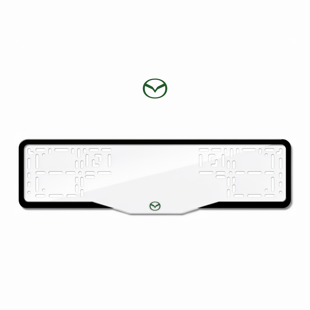 Cadres de plaque d'immatriculation Mazda Logo - Vert - GLASS