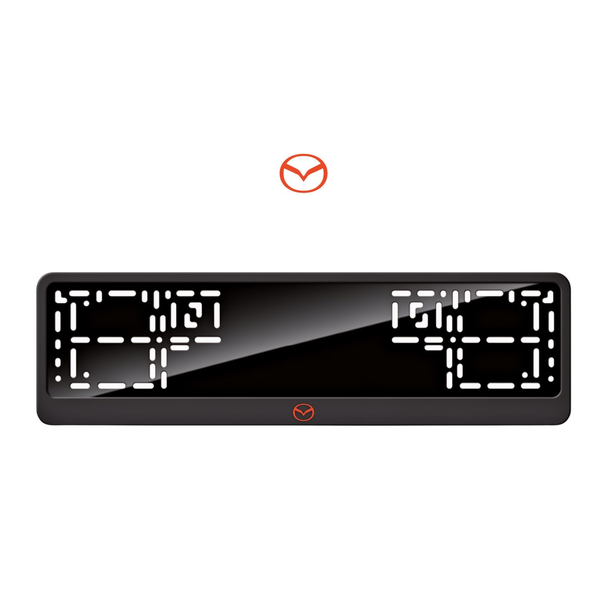 Cadres de plaque d'immatriculation Mazda Logo - Rouge - CLASSIC