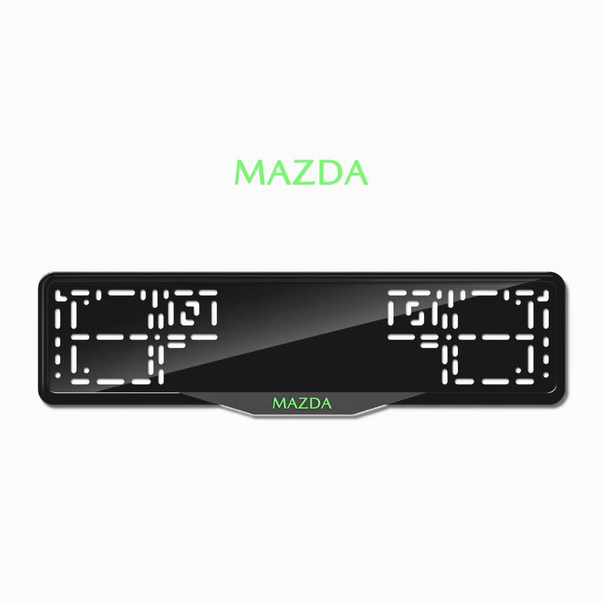 Cadres de plaque d'immatriculation Mazda - Vert néon - SATIN