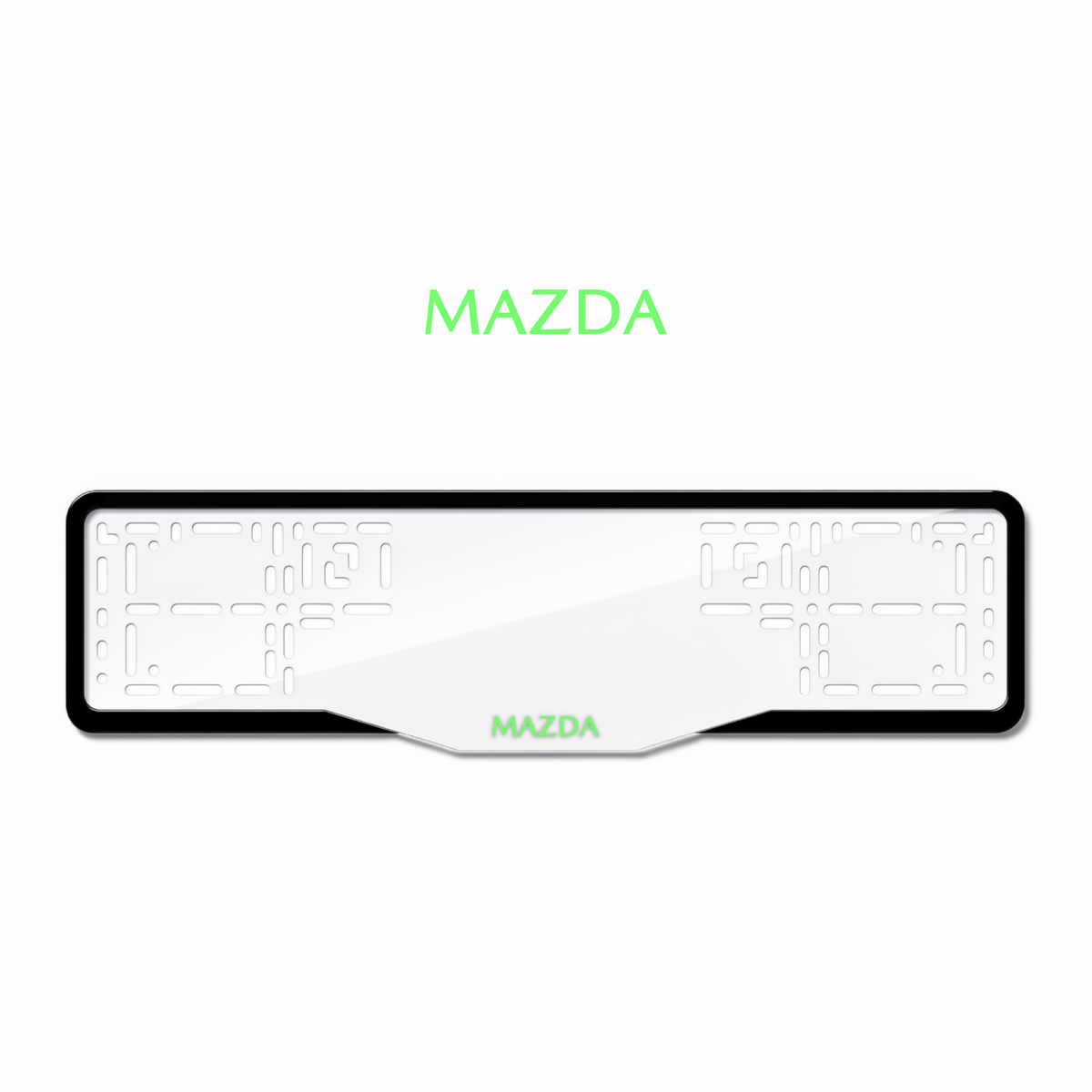 Cadres de plaque d'immatriculation Mazda - Vert néon - GLASS