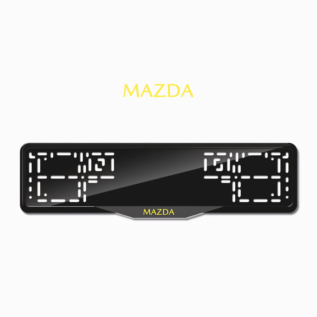 Cadres de plaque d'immatriculation Mazda - Jaune - SATIN