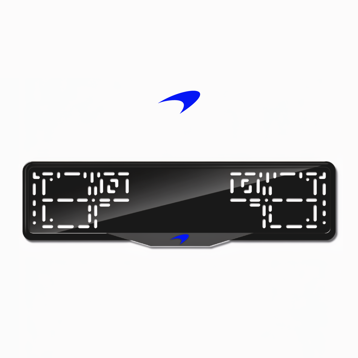 Cadres de plaque d'immatriculation McLaren Logo - Bleu - SATIN