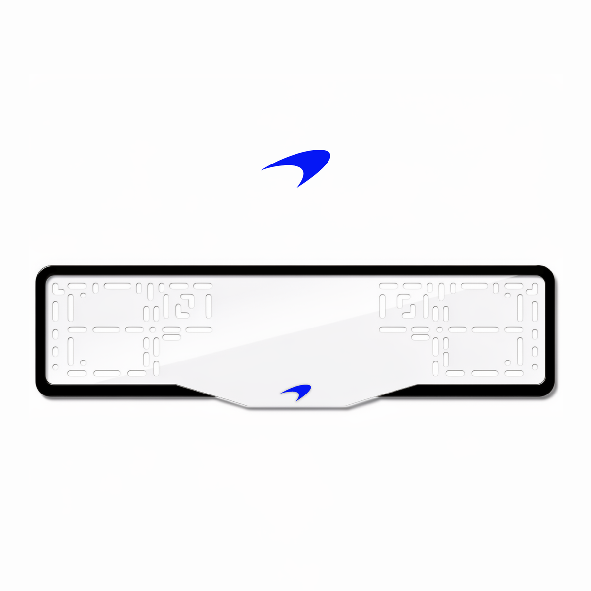 Cadres de plaque d'immatriculation McLaren Logo - Bleu - GLASS