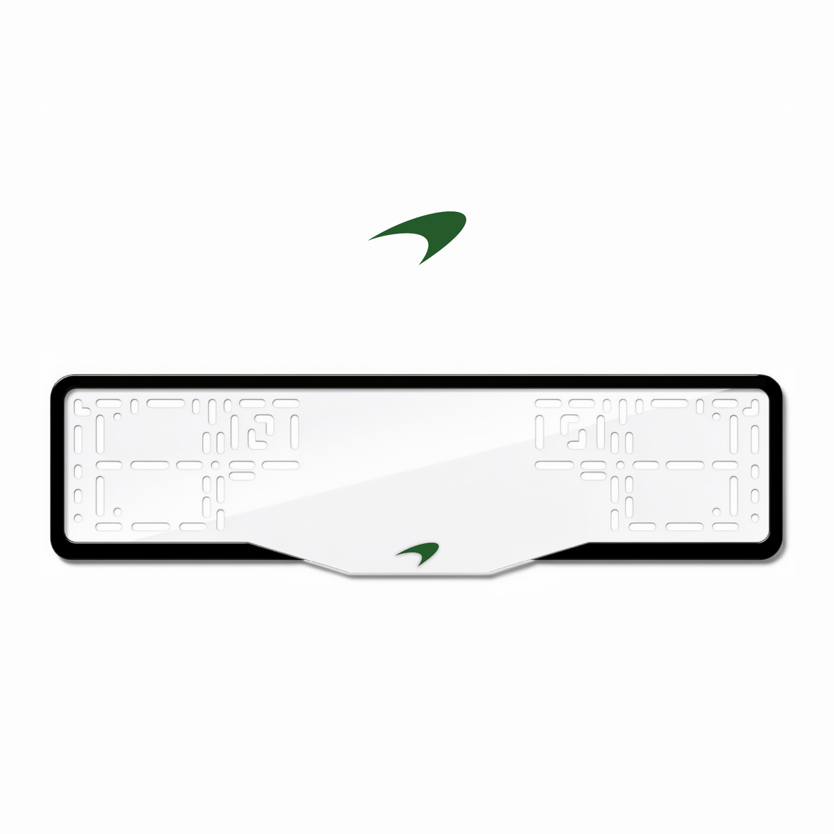 Cadres de plaque d'immatriculation McLaren Logo - Vert - GLASS