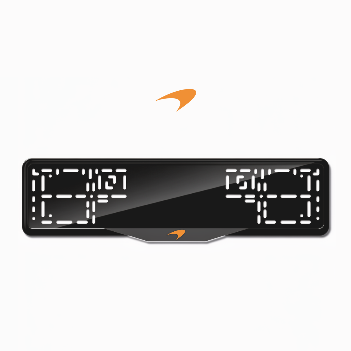 Cadres de plaque d'immatriculation McLaren Logo - Orange Hermès - SATIN
