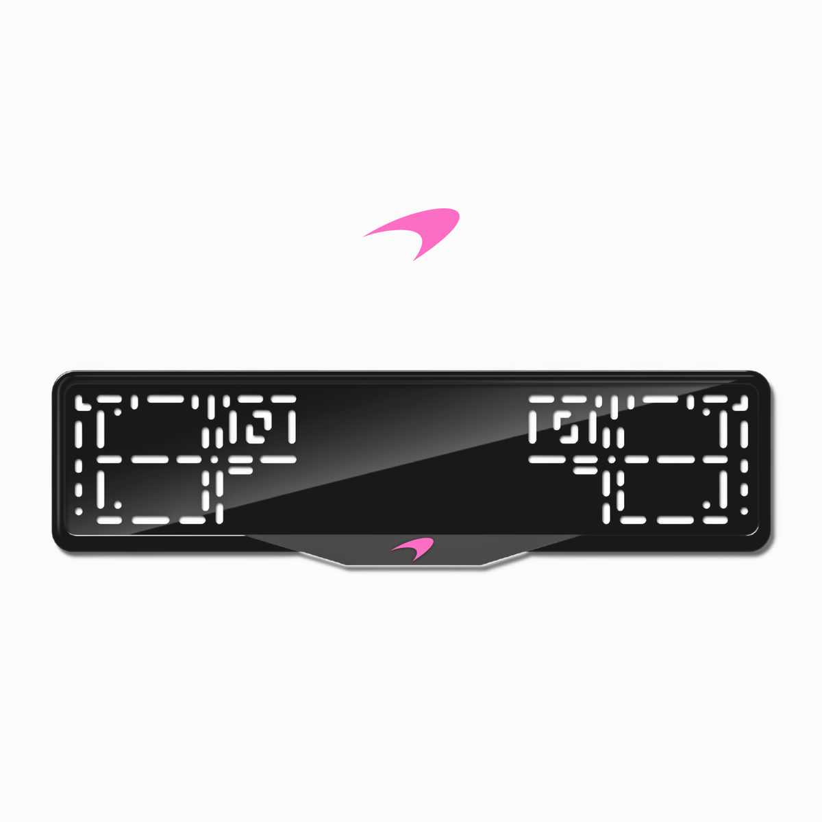 Cadres de plaque d'immatriculation McLaren Logo - Rose - SATIN