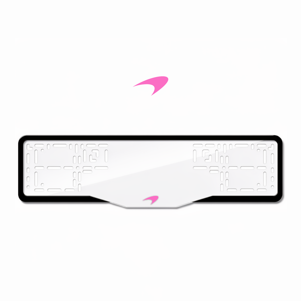 Cadres de plaque d'immatriculation McLaren Logo - Rose - GLASS
