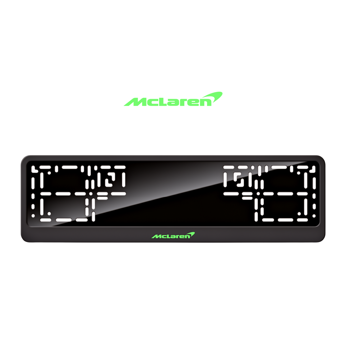 Cadres de plaque d'immatriculation McLaren - Vert néon - CLASSIC