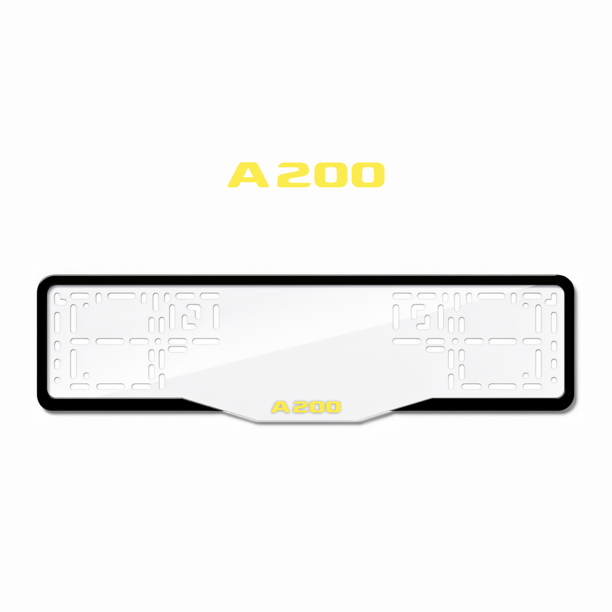 Cadres de plaque d'immatriculation A200 - Jaune - GLASS