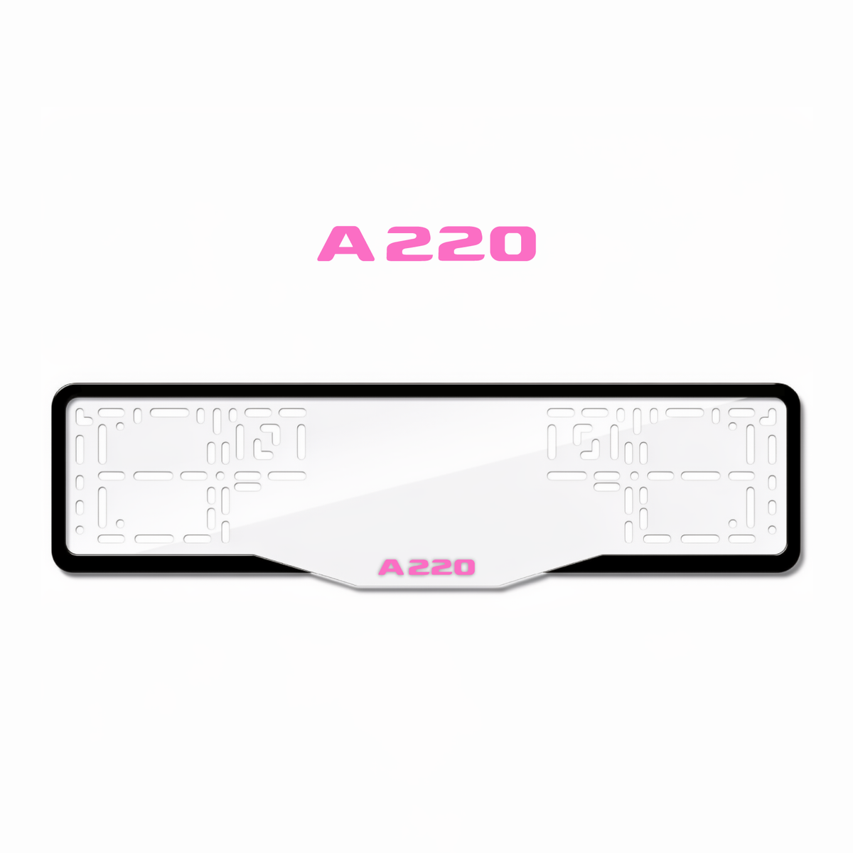 Cadres de plaque d'immatriculation A220 - Rose - GLASS