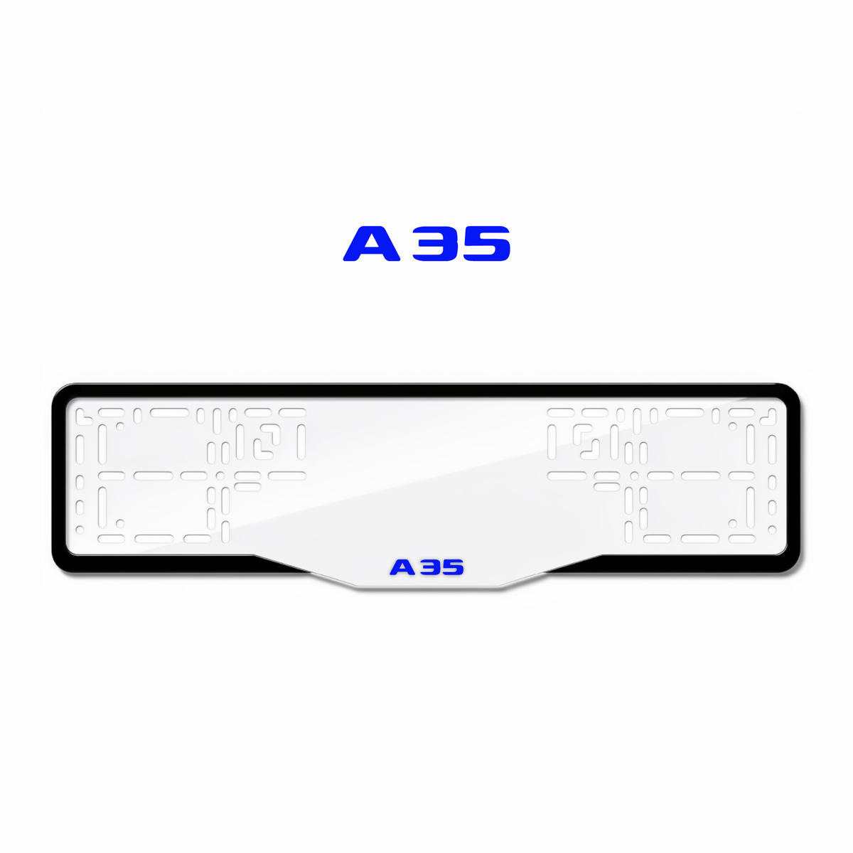 Cadres de plaque d'immatriculation A35 - Bleu - GLASS