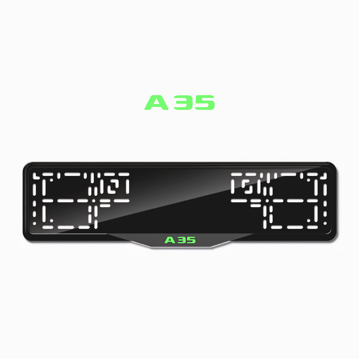 Cadres de plaque d'immatriculation A35 - Vert néon - SATIN
