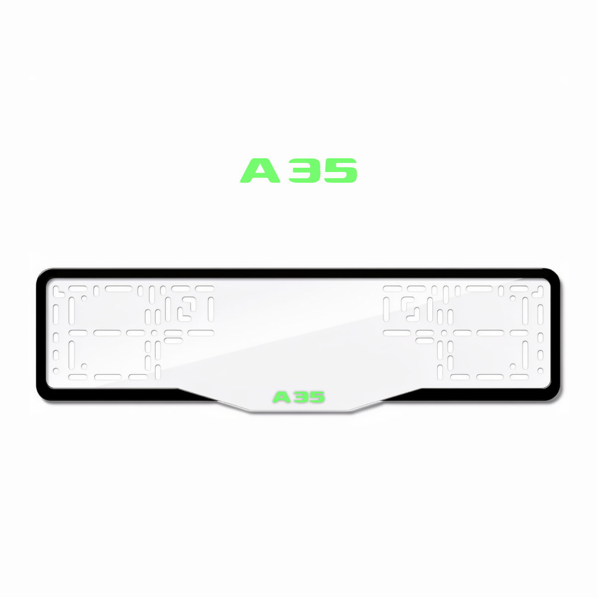Cadres de plaque d'immatriculation A35 - Vert néon - GLASS