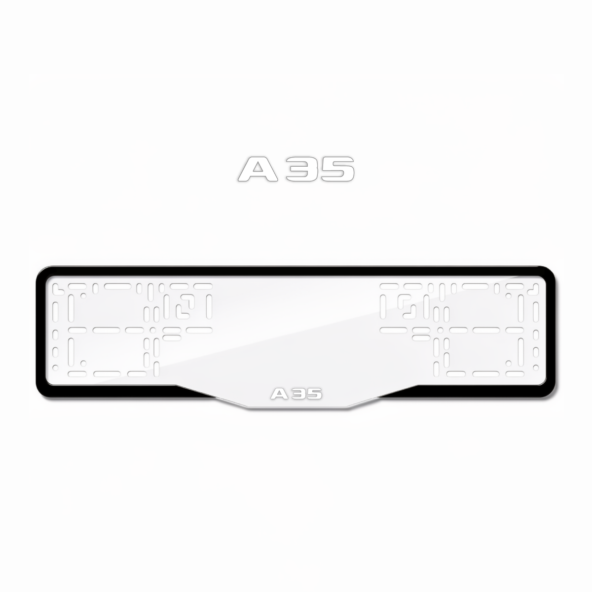 Cadres de plaque d'immatriculation A35 - Blanc - GLASS