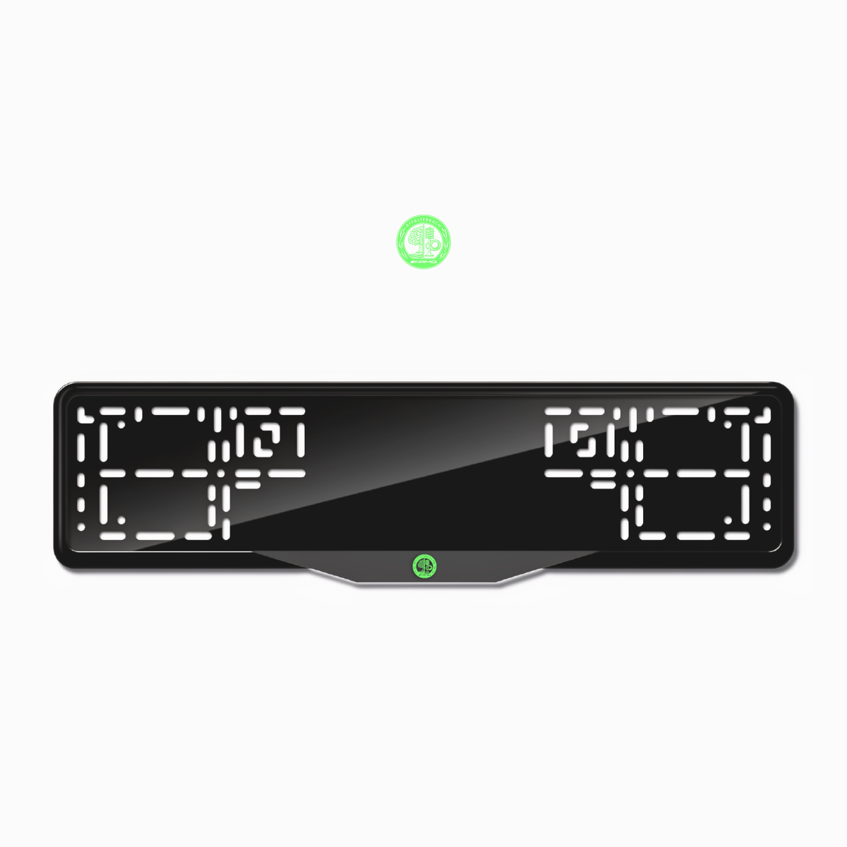 Cadres de plaque d'immatriculation AMG Affalterbach - Vert néon - SATIN
