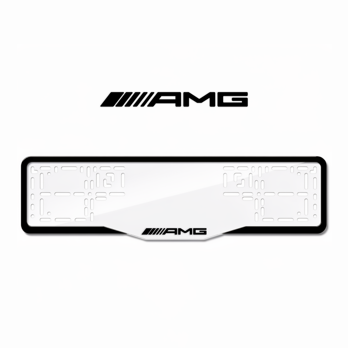 Cadres de plaque d'immatriculation AMG - Noir - GLASS