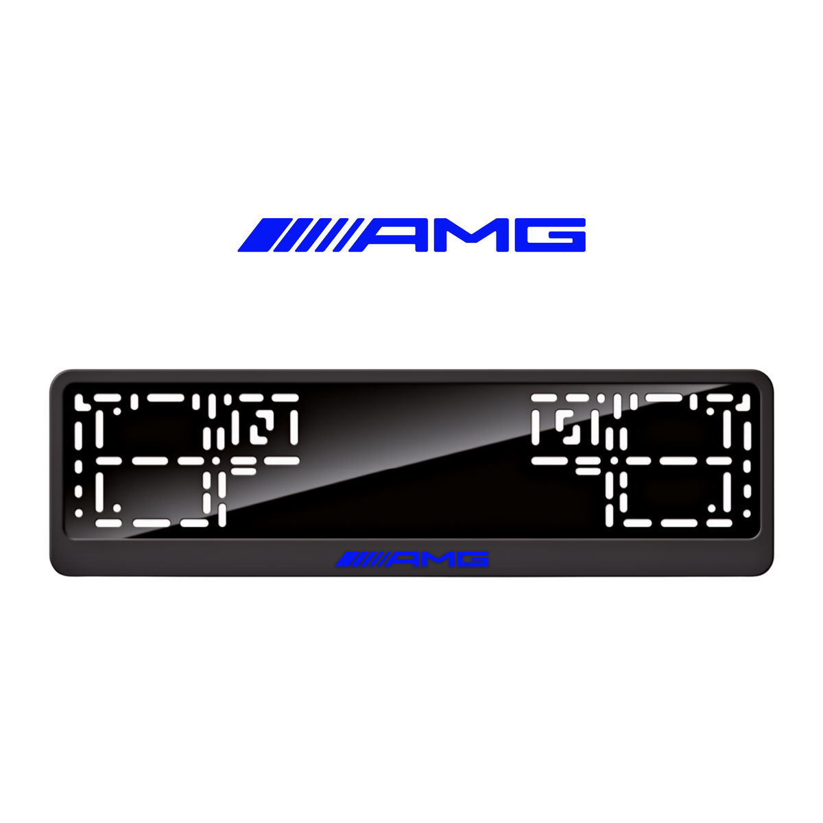 Cadres de plaque d'immatriculation AMG - Bleu - CLASSIC