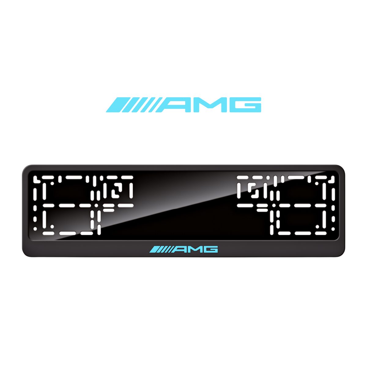 Cadres de plaque d'immatriculation AMG - Bleu Tiffany - CLASSIC