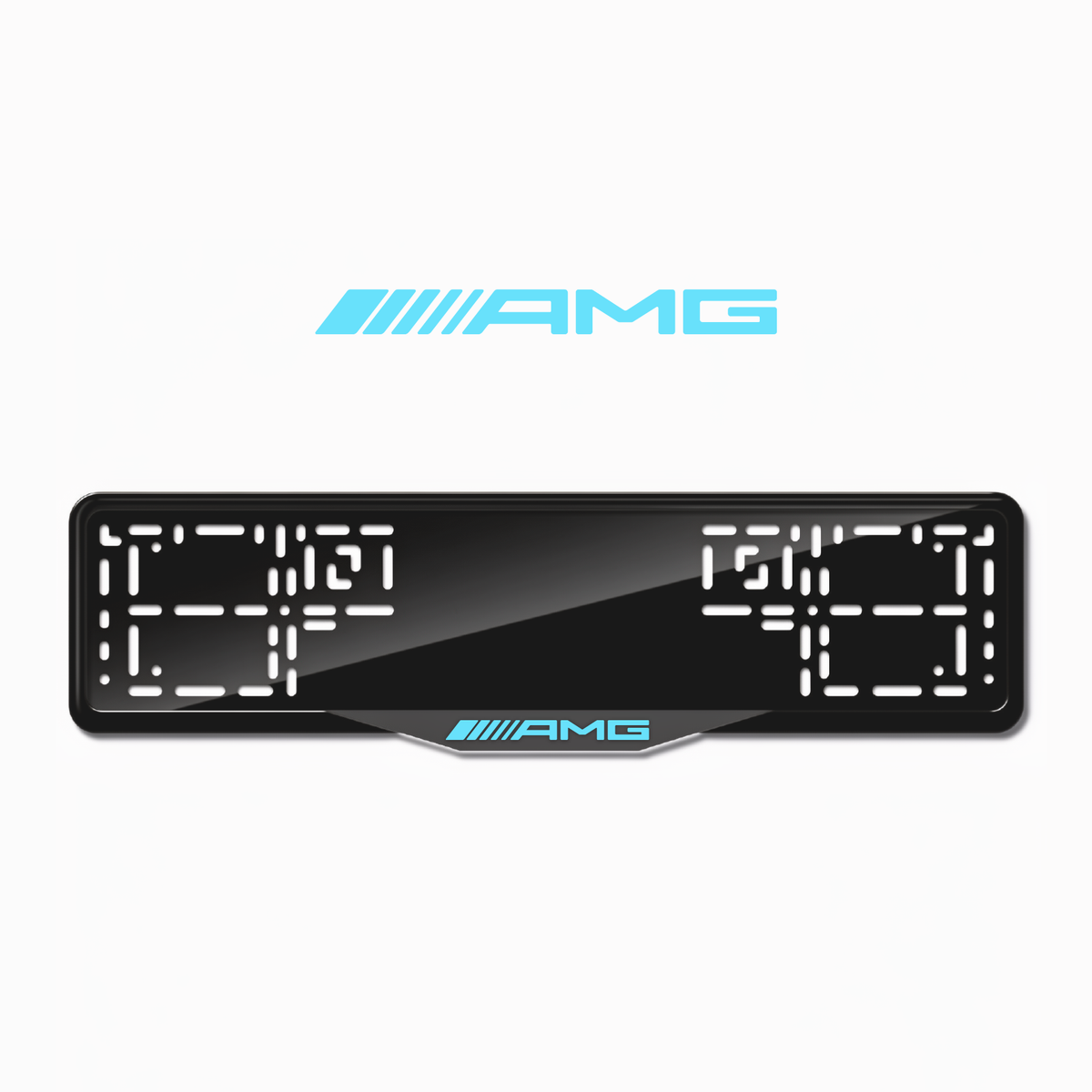 Cadres de plaque d'immatriculation AMG - Bleu Tiffany - SATIN