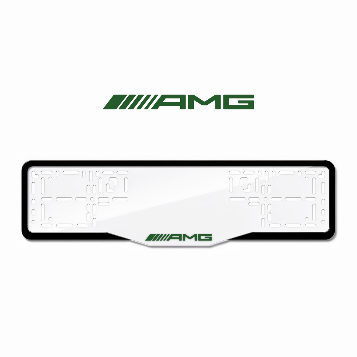 Cadres de plaque d'immatriculation AMG - Vert - GLASS